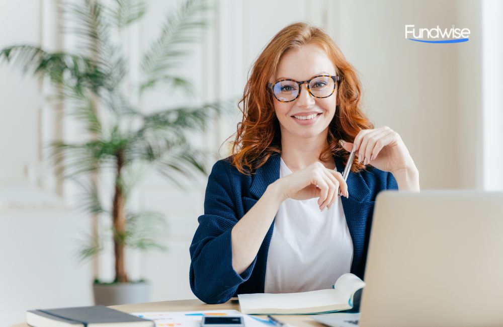 happy redhair female staff